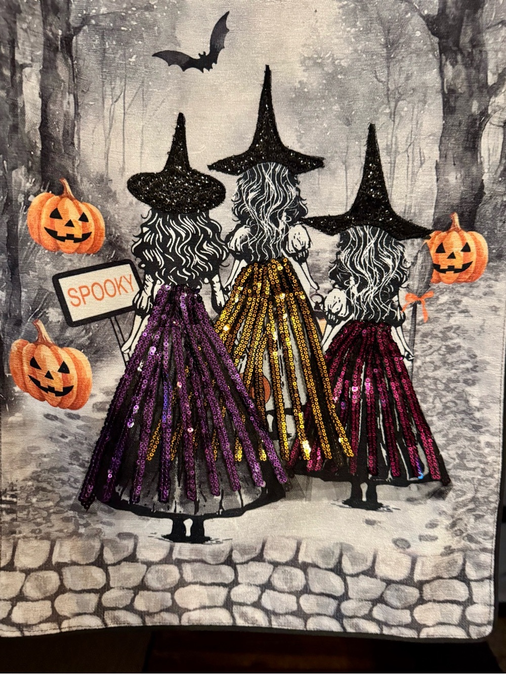 Rachel Zoe Hocus Pocus Halloween Sequin Table Runner